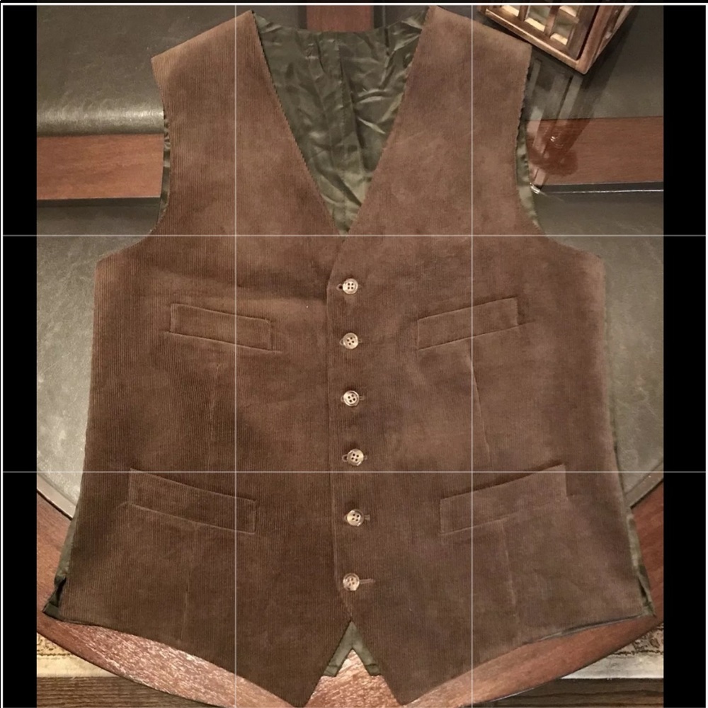 Ralph Lauren VEST Size 40 Corduroy Made In Italy